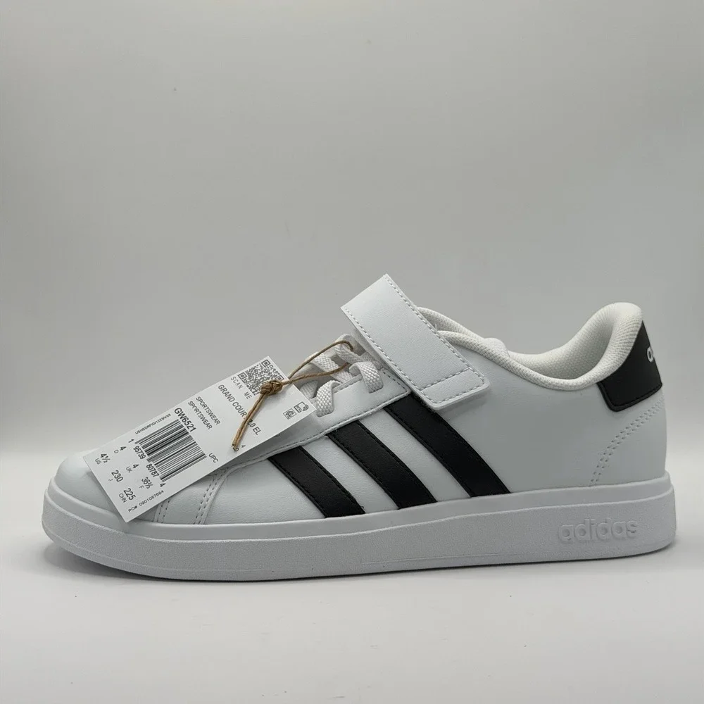 Adidas Grand Court 2.0 EL K White/Black Kid's Sneakers - Size 4.5 NWB GW6521